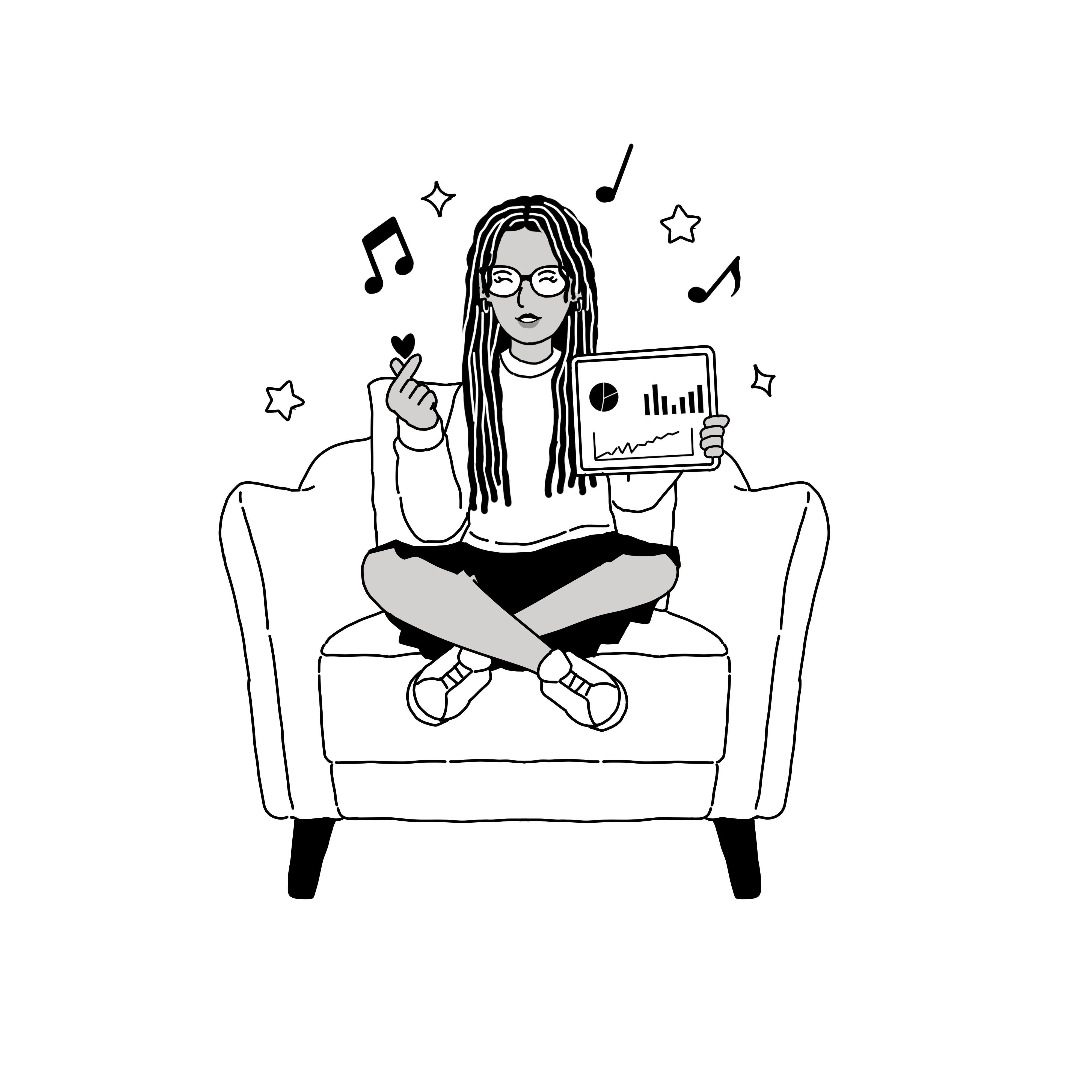 Fan relaxing with an organized dashboard